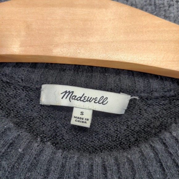 Madewell Womens Merino Wool Alpaca Blend Sweater Black Size Small Knit - Picture 13 of 14